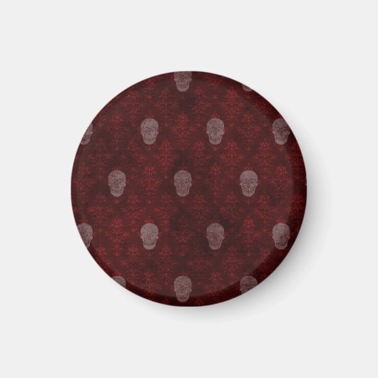 Falling Viktorianisch Skulls Red Magnet (Vorne)