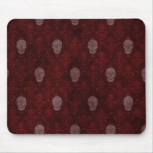 Falling Viktorianisch Skulls Red Mousepad