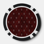Falling Viktorianisch Skulls Red Pokerchips (Rückseite)