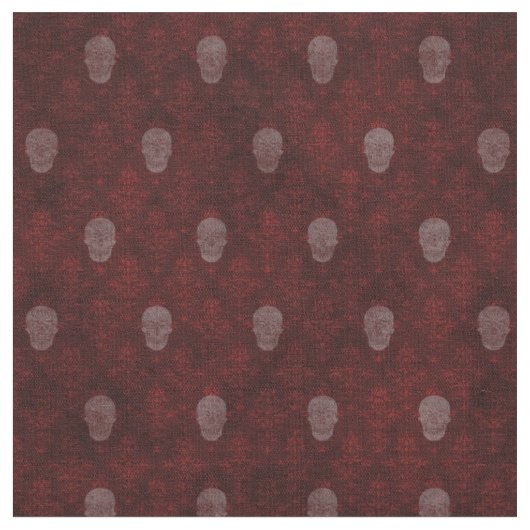 Falling Viktorianisch Skulls Red Stoff (Nahaufnahme)