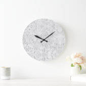 Falling White Lace Große Wanduhr (Zuhause)