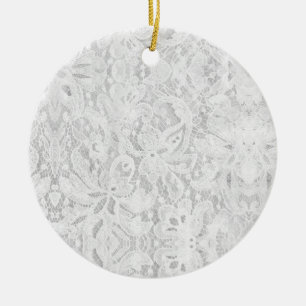 Falling White Lace Keramikornament