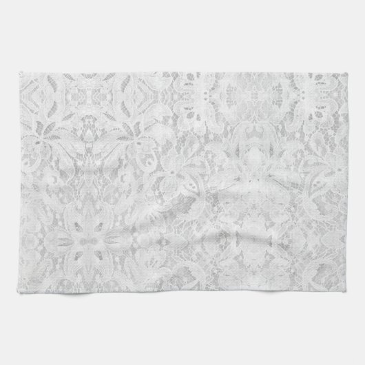 Falling White Lace Küchentuch (Horizontal)