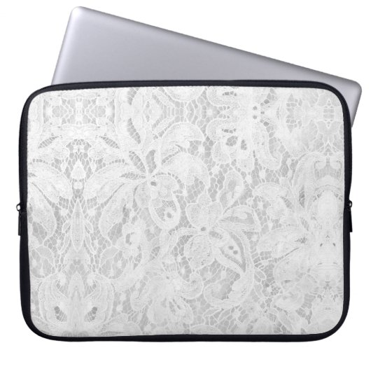 Falling White Lace Laptopschutzhülle (Vorderseite)