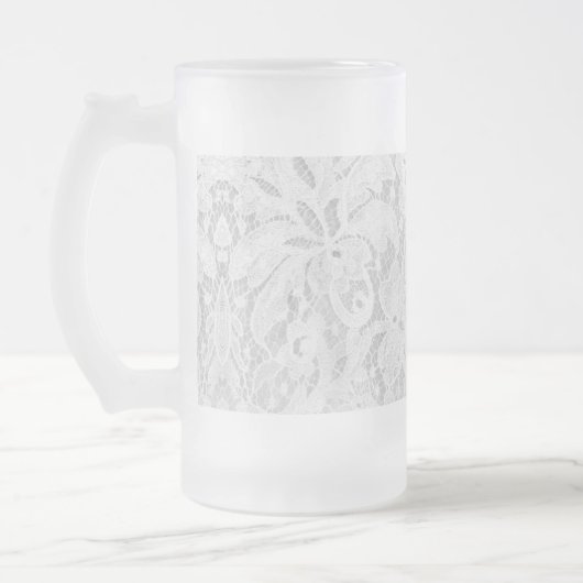 Falling White Lace Mattglas Bierglas (Links)