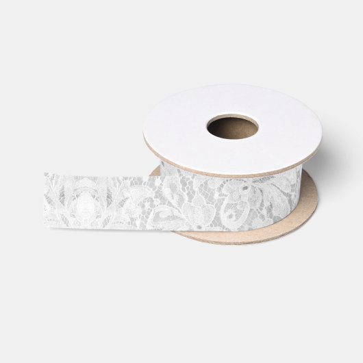Falling White Lace Satinband (Spule)