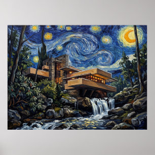 Fallingwater Sternennacht Poster