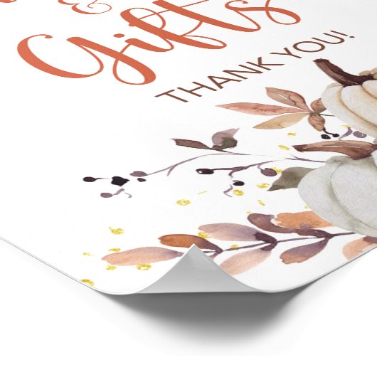 Fallkarten & Geschenke Pumpkin Dusche Party Zeiche Poster (Ecke)