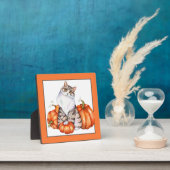Fallkatze und Kürbis Fotoplatte (InSitu)