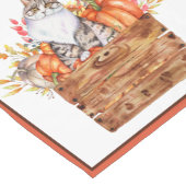 Fallkatze und Kürbis in Kiste Kurzer Tischläufer (Ecke)