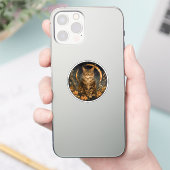 Fallkatzenmond, goldene Blume Aufkleber (Telefon)