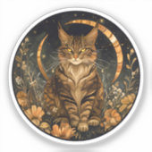 Fallkatzenmond, goldene Blume Aufkleber (Vorderseite)