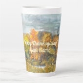 Falllandschaften Wasserfarbe Latte Tasse (Vorderseite)