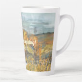 Falllandschaften Wasserfarbe Latte Tasse (Rechts)