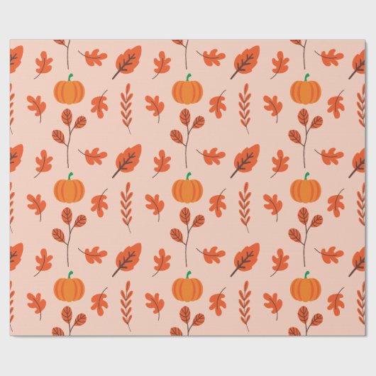 Fallleaf Nahtloses Wrapping Papier mit Niedlicher  Geschenkpapier (Flach)