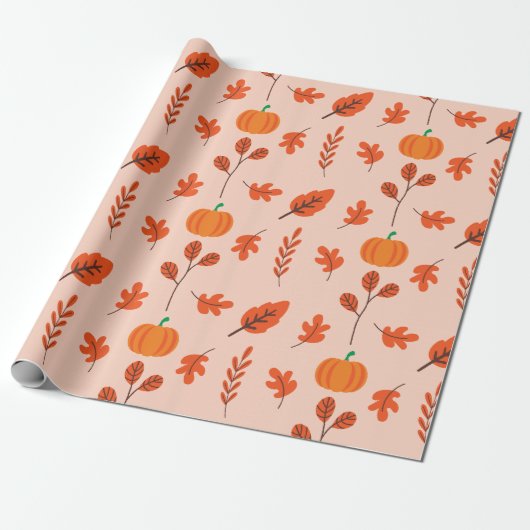 Fallleaf Nahtloses Wrapping Papier mit Niedlicher  Geschenkpapier (Ungerollt)