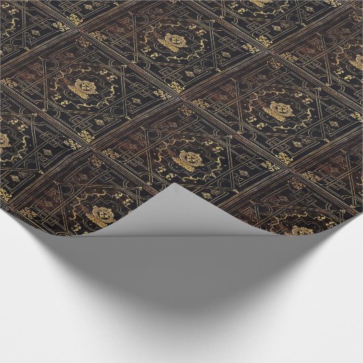 Fallleder und Gold Geschenkpapier (Ecke)