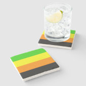 Fallln-Aromantische Flagge Steinuntersetzer (Seitenansicht)