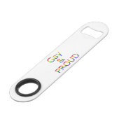 Fallln Gay und Stolz Speedflaschenöffner (Vorderseite Schrägansicht)