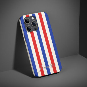 Fallmädchen für Navy Blue und Red Stripes Case-Mate iPhone 14 Pro Hülle