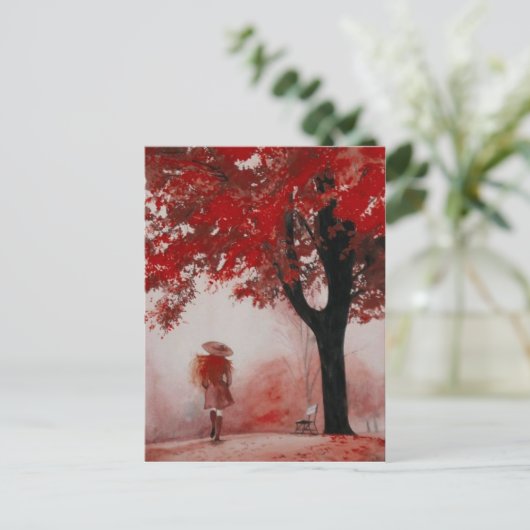 Fallmädchen Postkarte (Stehend Vorderseite)