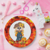 Fallmädchen-Skarektur Saisonale Party-Papierplatte Pappteller (Party)