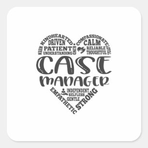 Fallmanager, Ergebnisse der Sozialarbeiter Quadratischer Aufkleber