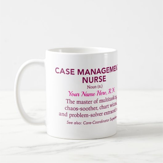 Fallmanager-Krankenschwester Definition, Personali Kaffeetasse (Links)