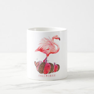 Fallmingo Flamingo Autumn Pumpkin Wasserfarben Kaffeetasse