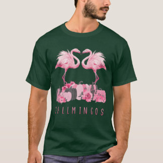 Fallmingo Pumpkin Watercolor Flamingo Freunde T-Shirt