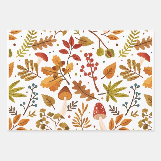 Fallmuster-Erntedank-Wrapping-Papier Geschenkpapier Set (Vorderseite)