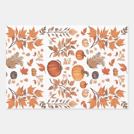 Fallmuster Geschenkpapier Set (Vorderseite)