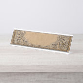 Falln altes Knüpfarbeit-Papier Schreibtischnamensplakette (Vorderseite )