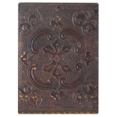 Falln altes ledernes Buch Klemmbrett (Rückseite)