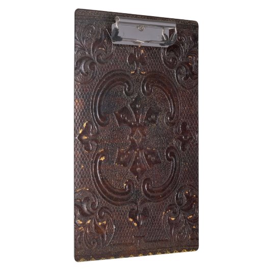 Falln altes ledernes Buch Klemmbrett (Rechts)