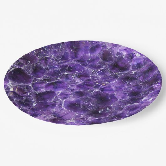 Falln Amethyst-Spitzen Pappteller (Schrägansicht)