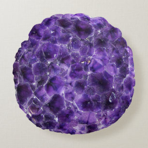 Falln Amethyst-Spitzen Rundes Kissen
