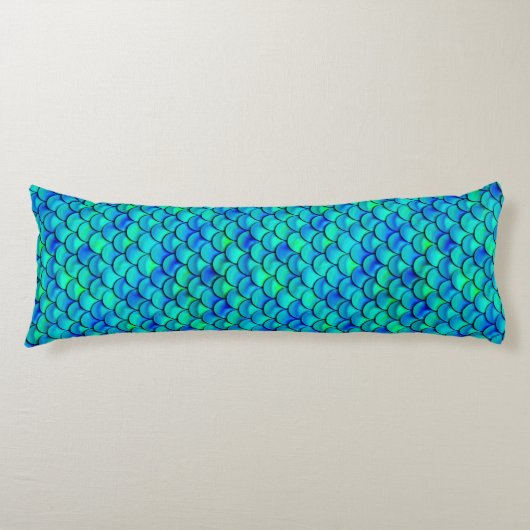 Falln Aqua-Blau-Skalen Seitenschläferkissen (Vorderseite)