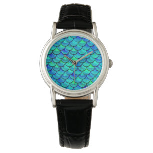 Falln Aqua Blue Scales Armbanduhr