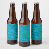 Falln Aqua Blue Scales Bierflaschenetikett (Flaschen)