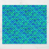 Falln Aqua Blue Scales Bierflaschenetikett (Einzelnes Label)