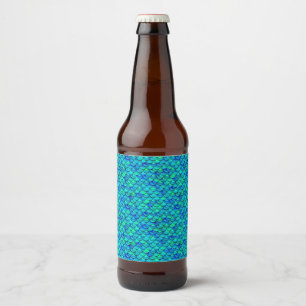Falln Aqua Blue Scales Bierflaschenetikett
