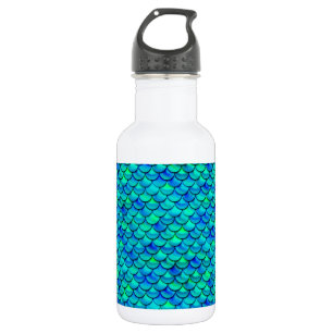 Falln Aqua Blue Scales Edelstahlflasche