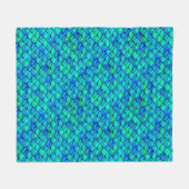 Falln Aqua Blue Scales Fleecedecke (Vorderseite (Horizontal))