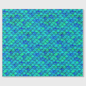 Falln Aqua Blue Scales Geschenkpapier (Flach)
