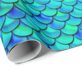 Falln Aqua Blue Scales Geschenkpapier (Rolleneckpunkt)