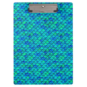 Falln Aqua Blue Scales Klemmbrett