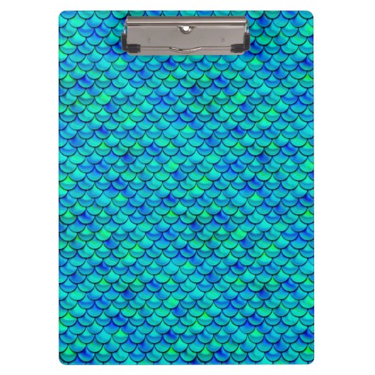Falln Aqua Blue Scales Klemmbrett (Vorderseite)