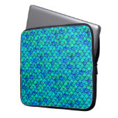 Falln Aqua Blue Scales Laptopschutzhülle (Vorderseite Links)