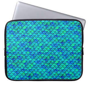 Falln Aqua Blue Scales Laptopschutzhülle
